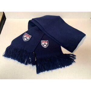 Penn Quakers Wharton School of Business winter knit navy blue scarf fringe logo